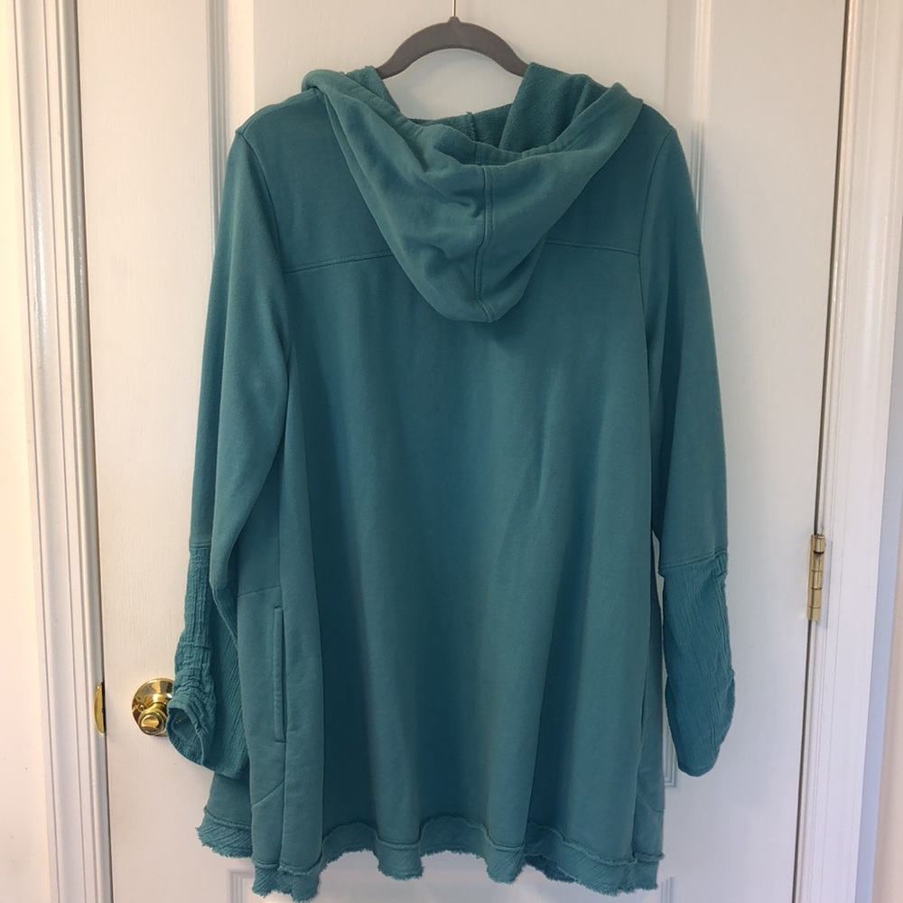 LOGO Open Hoodie With Gauze Details - Picture 3 of 6